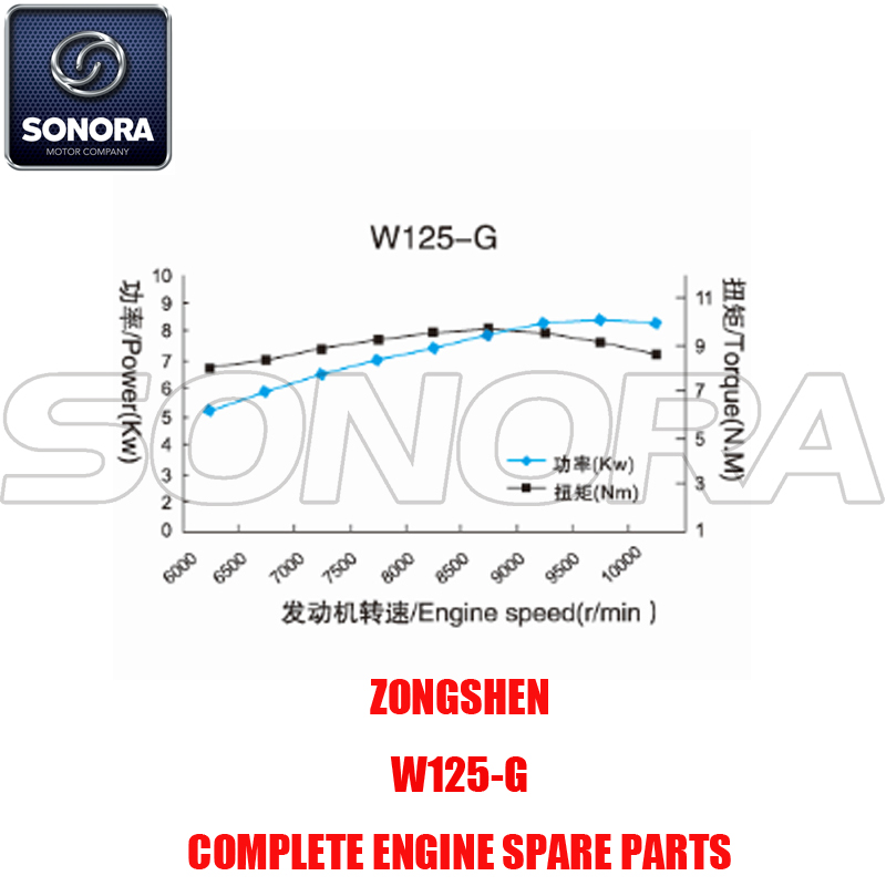 Zongshen W125-G Repuestos de motor completos Piezas originales
