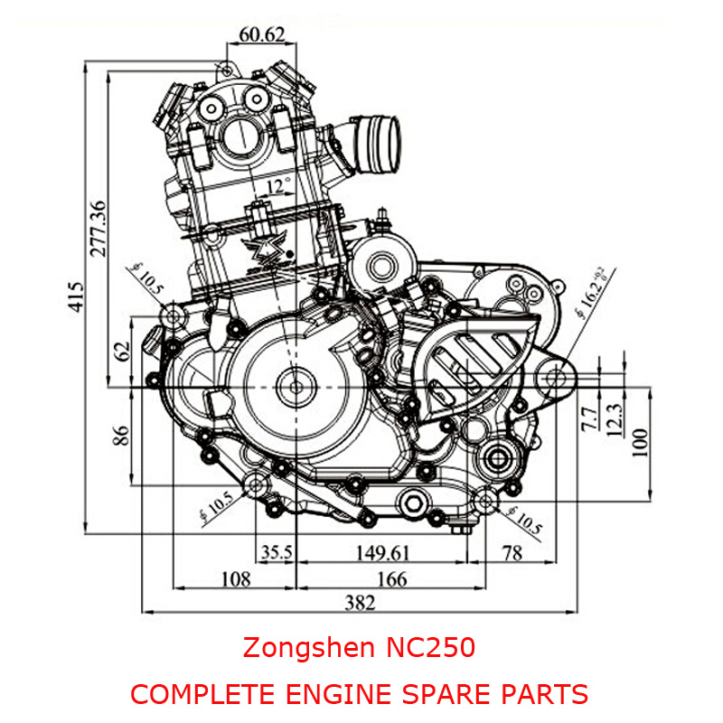Piezas del motor Zongshen NC250