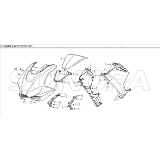 COVER.FB ASSY para LONGJIA LJ125T 8M Repuesto de calidad superior