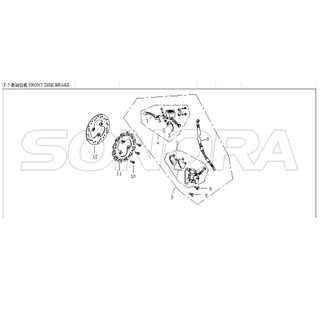 FRENO DE DISCO DELANTERO para LONGJIA LJ125T 8M Repuesto de calidad superior